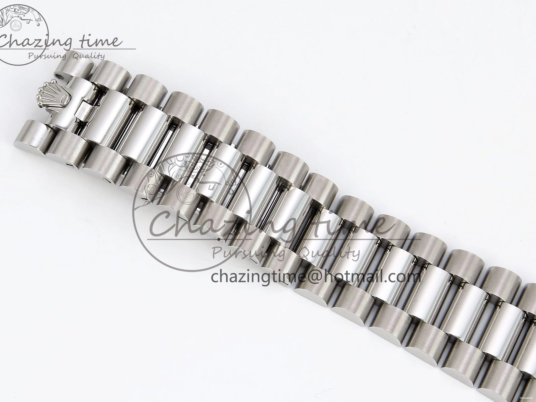 904L VR3255 DayDate SS President Green on Steel (Gain 40 Arabic Dial Weight) JDF Bracelet V3 0304